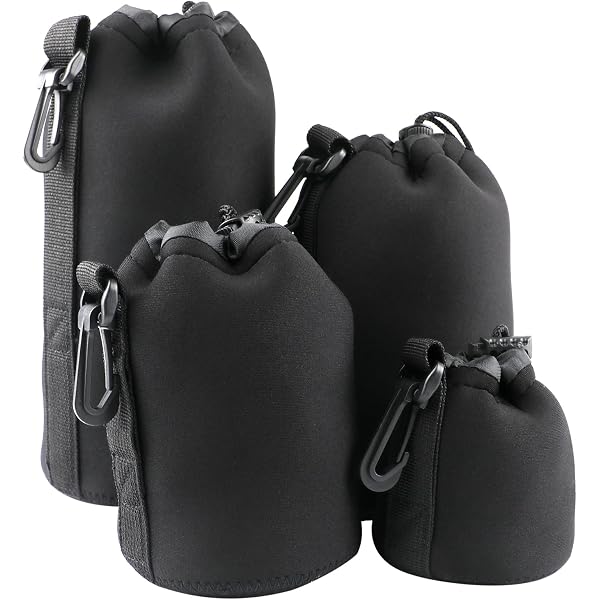Cikonielf Sac de rangement d'objectif 4 PCS Sac De Rangement Pour