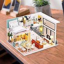 フィー ドールハウス 手作りキットセット ミニチュア ミニ家具工芸品キット Amazon | sofiey ドールハウス 手作りキットセット ミニチュア
