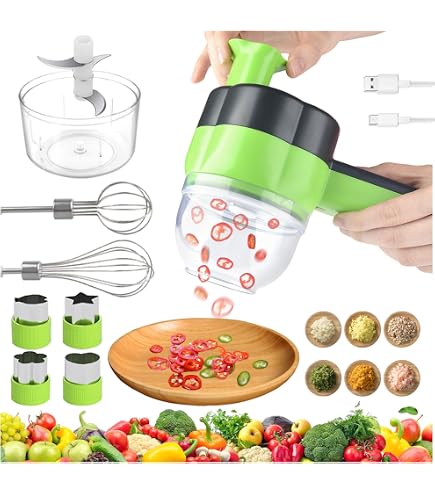 Amazon.co.jp: 多機能電動野菜スライサー、4イン1野菜カッター