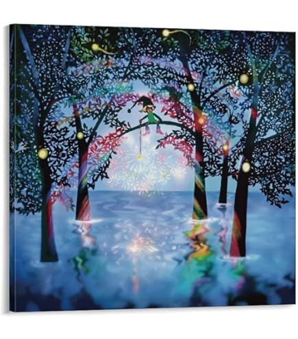 Amazon.co.jp: 藤城清治 動物の謝肉祭 絵画ポスター ウォールアート