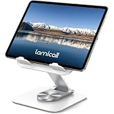 【超薄デザイン】 タブレット スタンド : 15mm超薄 360度回転式 iPad スタンド Lamicall 折りたたみ式 4.7~13 インチ | 厚み18mmまで対応 アルミ製 卓上スタンド 縦置き/横置き 角度調節アーム iPad2026/F
