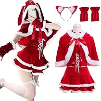 Amazon.co.jp: [milky time] うさ耳ケープ付き サンタ コスプレ