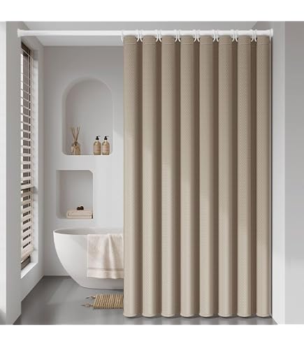 Amazon｜淇家惠QIJIAHUIシャワーカーテン 防水 防カビ 幅240cm 丈200cm