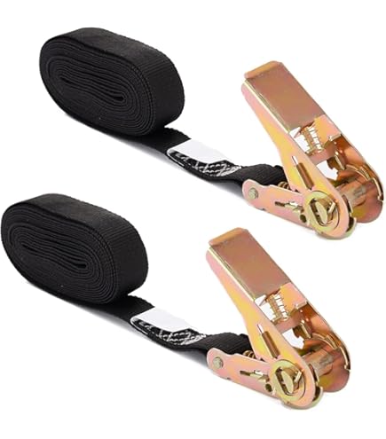 ZHANG-JF Retractable Ratchet Straps, 4 Heavy Duty Ratchet Straps Self Retractable Tie Straps Soft Loops Storage Bag Motorcycle Truck Trailer Cargo Van