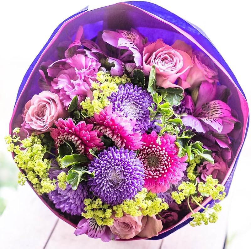 花束 生花 ブーケ Mサイズ ブルー&パープル 花 フラワー 誕生日 母の日 プレゼント ギフト ラッピングしてお届け 結婚記念日 お祝い 父の日 秦野市の花屋 フローリストせきど 総理大臣賞受賞デザイナー監修