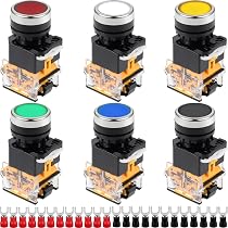 Amazon.co.jp: DAOKAI 22 mm モメンタリ押しボタン スイッチ 440 v 10