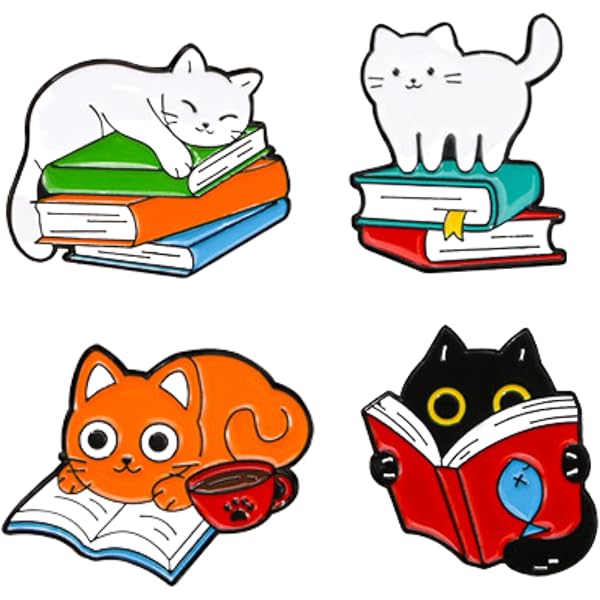 Amazon.co.jp: 猫とエサ袋 ピンバッジ かわいいネコのピンズ グッズ
