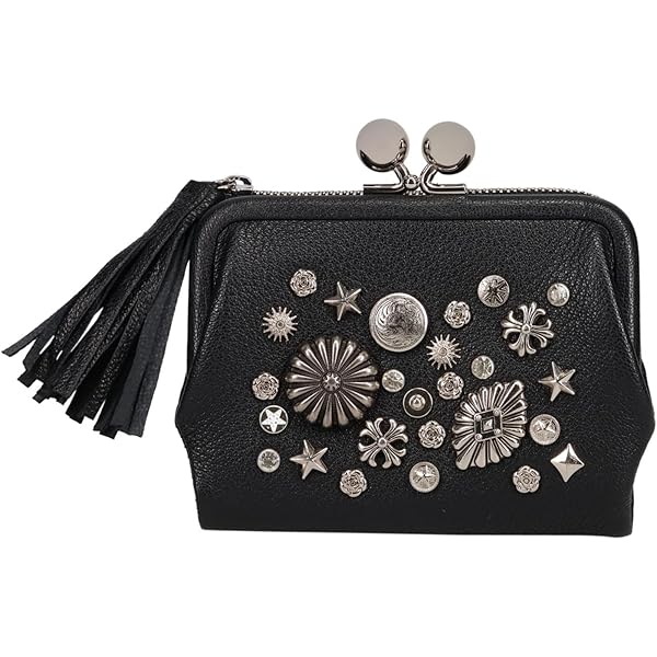 Amazon | [ペルケ] 黒ねこ意匠・ROBIN・ジャバラカードウォレット 80