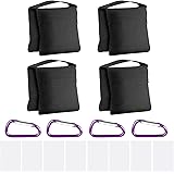 Neewer 4 Pack Shooting Load Capacity Sandbag 4 Weight Bags for Photo Video Studio Stand Backyard Outdoor Patio Sports with Cl