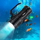 Wurkkos ダイビング懐中電灯DL06最大15000ルーメン水肺潜水灯、100°ビーム角度潜水ライト、6 Cree XHP50.2、IPX8防水ダイビング火垂れ100m水下懐中電灯磁気ホワイト(5000K)