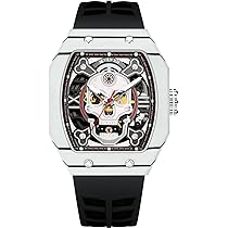 【NH70 MOD カスタム 自動巻 腕時計】スケルトン シルバー 赤 銀 黒 NH70 MOD カスタム 自動巻 腕時計】スケルトン シルバー 赤 銀 黒