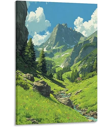 絵画 アートポスター 複製画 風景画 自然界 Amazon.co.jp: ポスター 山 自然 風水 絵 山の絵 緑の絵 玄関