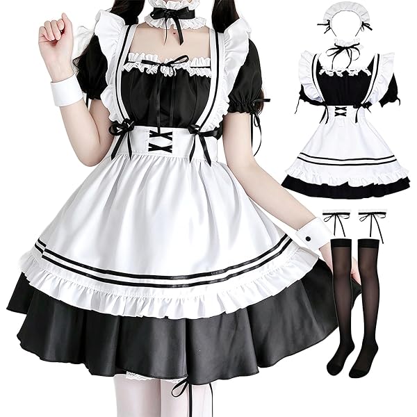 Amazon.co.jp: 秋葉原 メイドカフェ 制服 メイド服 コスプレ衣装 : ホビー