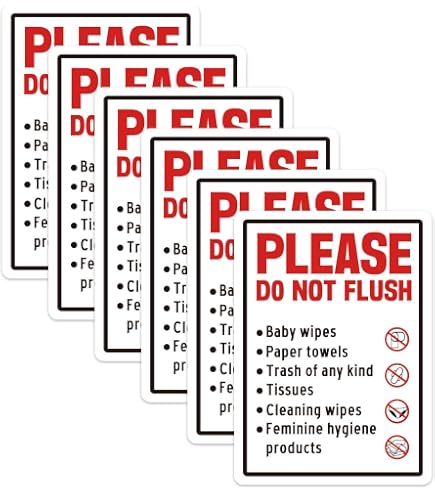 SmartSign Schild 'Do Not Flush' – 17,8x25,4 Cm, Kunststoff, Rot/schwarz/weiß, Für Toiletten & Waschräume