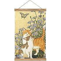 【新品】絵画　タペストリー　猫　花柄　タイル　アンティーク 新品】絵画 タペストリー 猫 花柄 タイル アンティーク Amazon