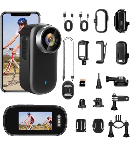 Amazon | 4K Vlogカメラ ウェアラブルカメラ アクション 小型ビデオ