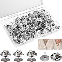 Amazon.co.jp: バッジ 留め具 バタフライ型 留め具 50セット