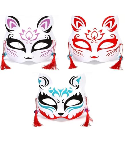 Amazon.co.jp: 【コノハナサクヤ.jp】きつね お面 石膏 石こう 塗り