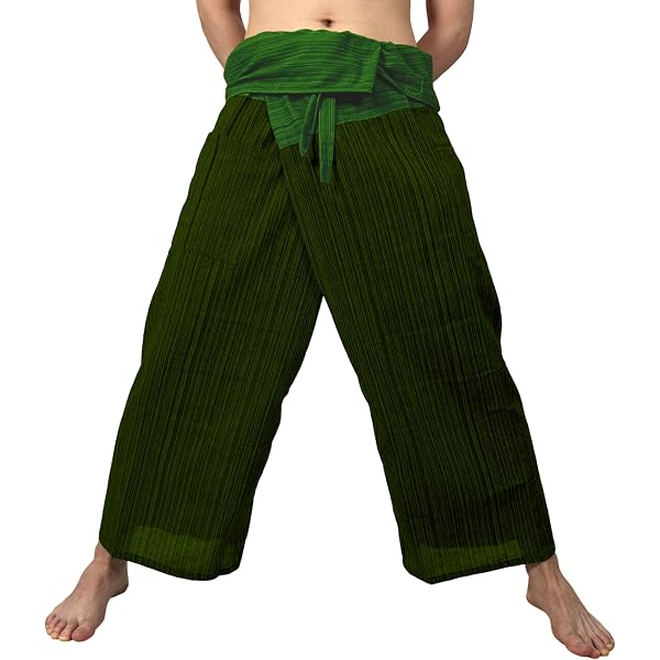 Raan Pah Muang – Leichte Fischerhose Aus Baumwolle, Handgefertigt In Thailand (Unisex, Gestreift)