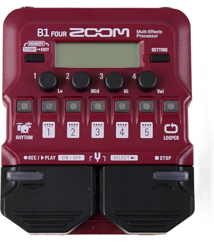 ZOOM B1X FOUR マルチエフェクター　ベース用 Amazon | ZOOM ズーム ベースマルチエフェクター ペダル付き レッド