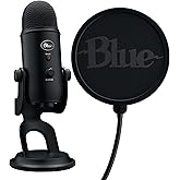 Logitech Blue Yeti Game Streaming Kit with Yeti USB Gaming Mic, Blue VO!CE Software, Exclusive Streamlabs Themes, Custom Blue