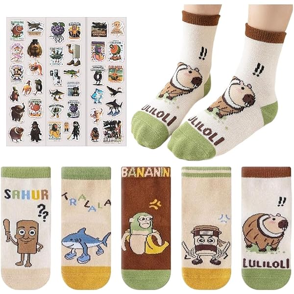 Amazon.co.jp: トゥントゥントゥンサフール 靴下 子供 ソックス 5足