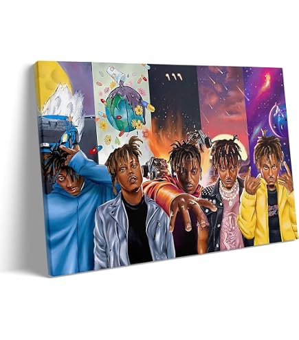 Amazon.co.jp: Juice WRLD キャンバスウォールアート装飾 - コラージュ 