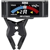 KORG(コルグ) 100時間連続駆動 ヴァイオリン/ヴィオラ用 クリップチューナー AW-LT100V ペグボックスに装着 純正5度対応 カラー表示 単4電池1本 軽量 コンパクト