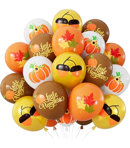 Fall Thanksgiving Balloons - 10 Pack Acorn Fox Leaf Squirrel Pumpkin Mylar Decorations