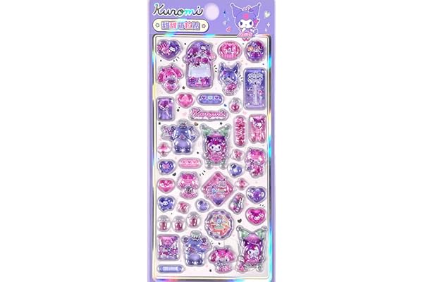 シール 可愛い 立体 ボンボンドロップシール クロミ 3D 立体 ごほうび 3D 子供DIY用 日記帳用 貼り付け可能 手芸用品 スマホケース 手帳 diy 贈り物 (F)