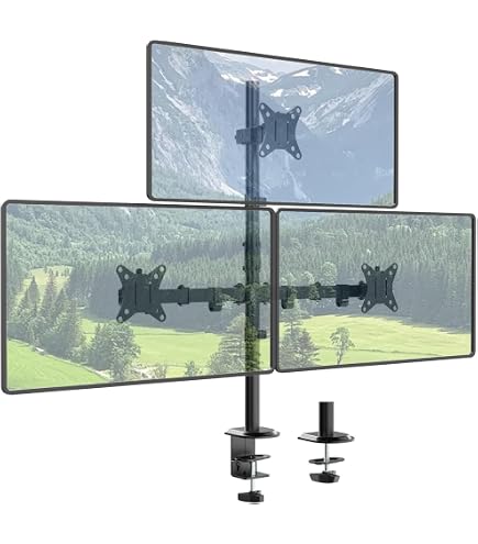 Amazon.co.jp: PC モニターアーム 3画面 17-27インチ 耐荷重各7kg