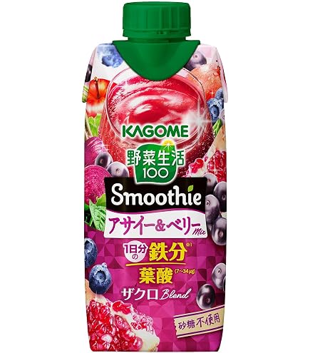 Amazon.co.jp: カゴメ 野菜生活100 Smoothie(スムージー) アサイー