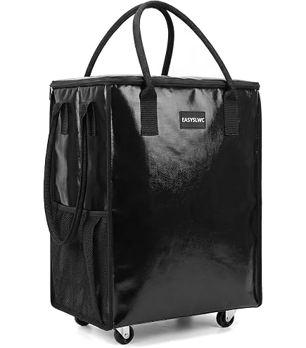 HULKEN - (Large, Black) Reusable Grocery Bag On Wheels, Shopping
