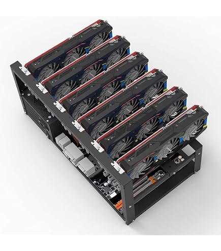 Amazon.co.jp: 8GPUマイニングリグフレーム、スチールオープンエア