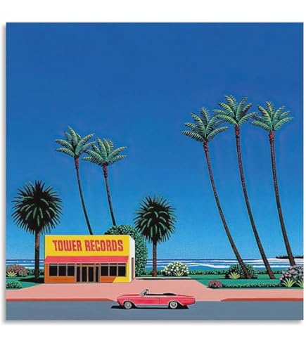 Amazon.co.jp: イラストレーター 永井博 アートポスター 80年代シティ