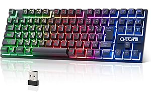 CHONCHOW 日本語配列ワイヤレス ゲーミングキーボード 光る 無線 keyboard ps4/ps5対応 2.4G 有線接続をサポート 全キー防衝突 RGB発光LEDバックライト付き Windows/Mac OS対応 オフィス/ゲーム用JP配列