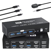 Amazon.co.jp: 8K@60Hz HDMI KVMスイッチ 2入力2出力 HDMI KVM 切替器