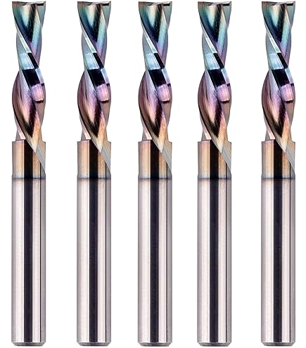 SpeTool 1/2\" Shank Compression Spiral Router Bit - 5\" Long, TAC Coated For Wood Carving