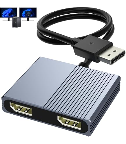 Amazon.co.jp: DisplayPort to デュアル HDMI 分配器 拡張モード対応