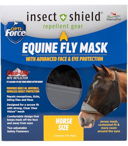 Showcraft Horse Fly Mask With UV Protection - Flyveil For Pony & Horse Insect Protection