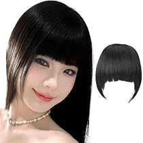 Amazon.co.jp: GFun 前髪ウィッグ ぱっつん 厚め 自然 総手植 部分
