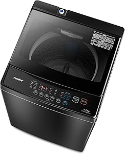 COMFEE' 洗濯機 6kg 一人暮らし 1-3人用 全自動洗濯機 ステンレス槽 風乾燥 予約機能 部屋干し ガラスドア コンパクト 家電 節水 静音設計 省スペース 槽洗浄 透明ドア 黒 金属グレー CAC06EW60/T-S