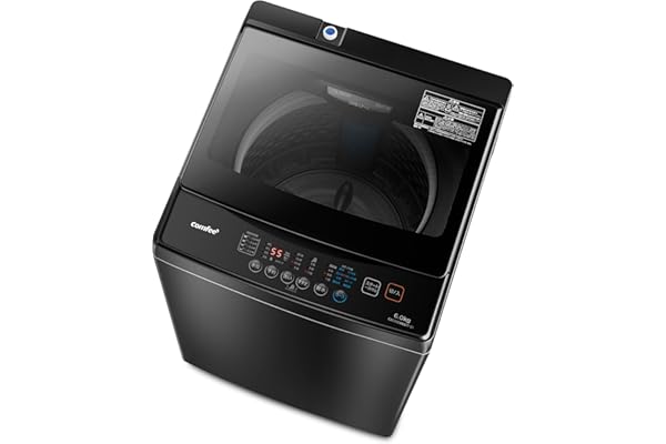 COMFEE' CAC06EW60/T-S1 Fully Automatic Washing Machine, 13.2 lbs (6 kg), Single Person Living, Compact, Glass Door, Space Sav