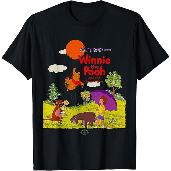 POOH プーさん　tシャツ ブラック　蝶　ディズニー　disney 未使用】 90s USA製 ディズニー くまのプーさん Tシャツ S M 黒