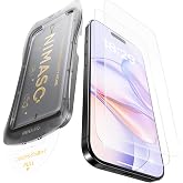 NIMASO アンチグレア iPhone 16 / iPhone 15 用 ガラスフィルム 反射防止 保護フィルム 6.1インチ 2枚セット | 簡単に貼り付け 指紋防止 自動除塵 サラサラ 高感度タッチ 強化ガラス フィルム ガイド枠付き アイフォ