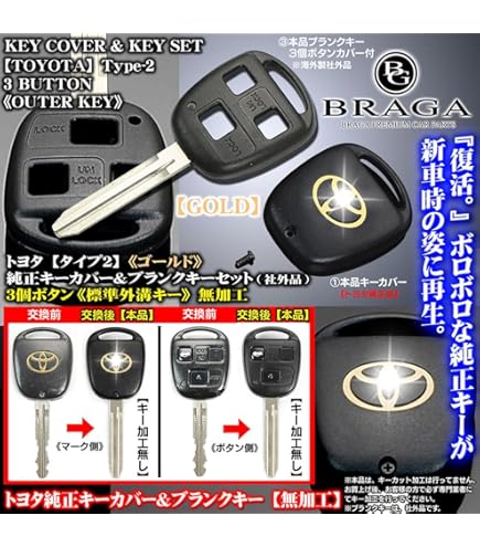 トヨタ純正ブランクキー100系ハイエース用 ゴールドトヨタマーク トヨタ純正ブランクキー100系ハイエース用 ゴールドトヨタマーク 車