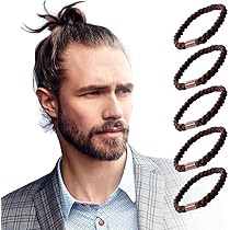 Amazon | [HAVHAF] メンズヘアタイ 5本入 - バンズカーリー用 太い密な