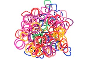 SEWACC 100個 幾何学模様のバックルチェーン 赤ちゃんのおもちゃのリンクリング ベビーベッド用の赤ちゃんのおもちゃ おもちゃの 輪 おもちゃを吊るすためのベビーリンク プラスチック