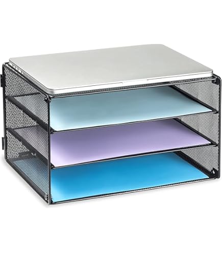 DALTACK Magazine File Holder, Desk Organizer With 4 Vertical File Holder And Drawer - View #3