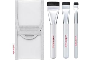 wakemake(ウェイクメイク) スパチュラワイドファンデーションブラシ 3本セット(メッシュポーチ付き) ファンデーション コンシーラー 持ち運び 日本限定